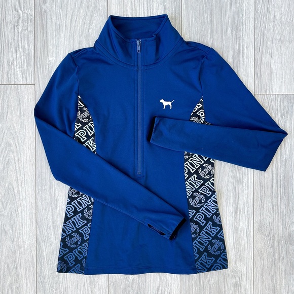 PINK Victoria's Secret Jackets & Blazers - Victoria’s Secret Pink Ultimate Blue Half Zip Jacket